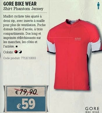 Promotions Shirt phantom jersey - Gore Bike Wear - Valide de 21/03/2012 à 08/04/2012 chez A.S.Adventure