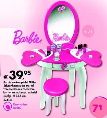 uitzending Expertise blad Mattel Barbie make-uptafel glitter - Promotie bij Dreamland