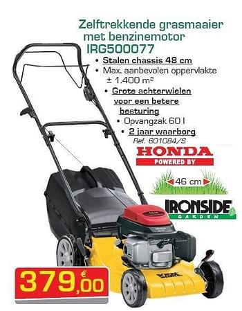 Promoties Zelftrekkende grasmaaier met benzinemotor irg500077 - Ironside - Geldig van 26/03/2012 tot 28/04/2012 bij Group Meno