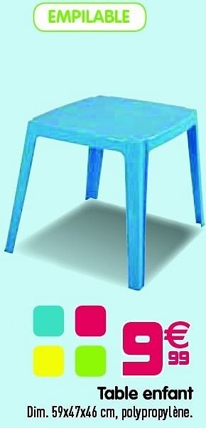 Produit maison  Gifi Table enfant  En promotion chez Gifi