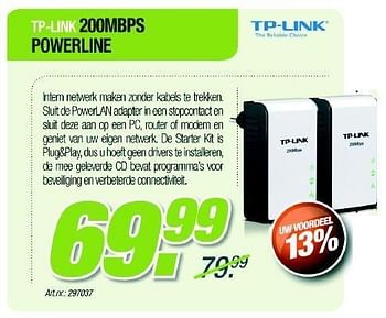 Promoties 200mbps powerline - TP-LINK - Geldig van 29/03/2012 tot 21/04/2012 bij Auva