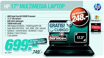 Promotions Multimedia laptop - HP - Valide de 29/03/2012 à 21/04/2012 chez Auva