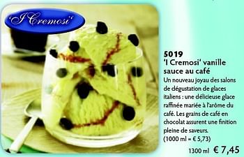 Promotions I cremosi vanille sauce au café - Produit maison - Bofrost - Valide de 01/04/2012 à 30/09/2012 chez Bofrost