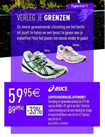 Promoties Loopschoenen gel afforenst - Asics - Geldig van 07/04/2012 tot 20/04/2012 bij Decathlon