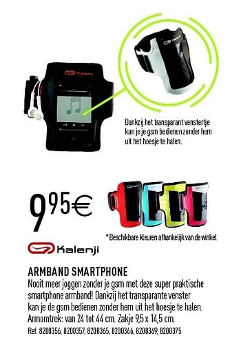 Promoties Armband smartphone - Kalenji - Geldig van 07/04/2012 tot 20/04/2012 bij Decathlon