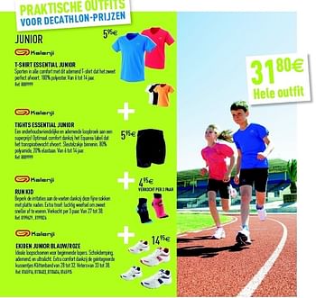 Promoties T-shirt essential junior+tights essential+run kid+ekiden blauw-roze - Kalenji - Geldig van 07/04/2012 tot 20/04/2012 bij Decathlon