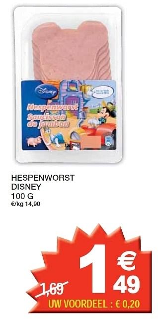 Promoties Hespenworst disney - Disney - Geldig van 10/04/2012 tot 22/04/2012 bij Champion