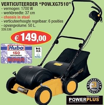 Promoties Verticuteerder pow.xg7510 - Powerplus - Geldig van 11/04/2012 tot 19/04/2012 bij Hubo