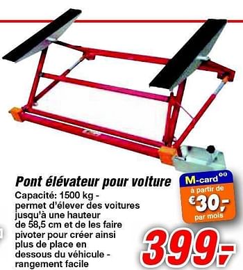 Promotion Makro Pont Elevateur Pour Voiture Atlas Ck Automobile Moto Valide Jusqua 4 Promobutler