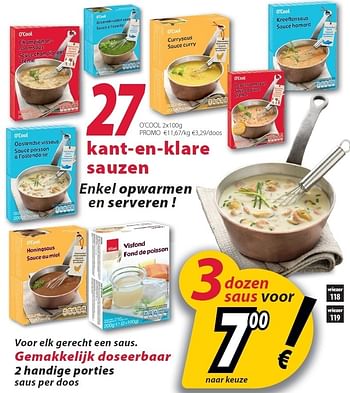 Promoties 27 kant-en-klare sauzen - Huismerk - O'Cool  - Geldig van 24/04/2012 tot 19/05/2012 bij O'Cool