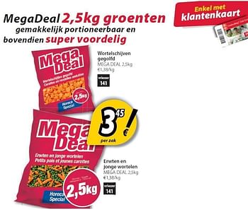 Promoties Megadeal 2,5kg groenten gemakkelijk portioneerbaar en bovendien super voordelig - MEGA DEAL - Geldig van 24/04/2012 tot 19/05/2012 bij O'Cool