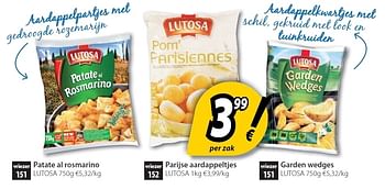 Promoties Aardappelpartjes - Lutosa - Geldig van 24/04/2012 tot 19/05/2012 bij O'Cool