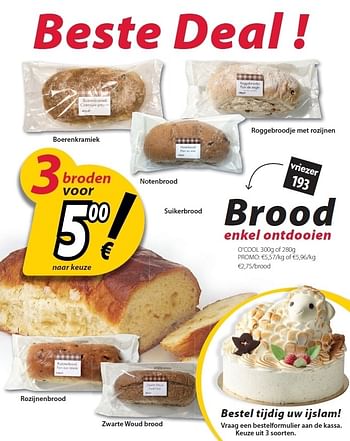 Promoties Verschillende soorten brood - Huismerk - O'Cool  - Geldig van 24/04/2012 tot 19/05/2012 bij O'Cool