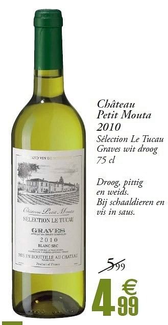 Promoties Château petit mouta 2010 - Witte wijnen - Geldig van 24/04/2012 tot 06/05/2012 bij Champion
