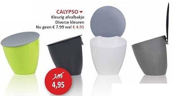Promoties Calypso kleurig afvalbakje - Huismerk - Weba - Geldig van 25/04/2012 tot 24/05/2012 bij Weba