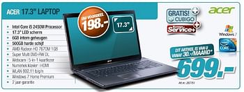 Promoties Acer 17.3 laptop - Acer - Geldig van 01/05/2012 tot 31/05/2012 bij Auva