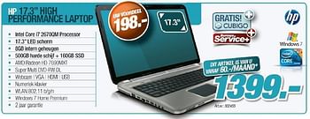 Promoties Hp 17.3 high performance laptop - HP - Geldig van 01/05/2012 tot 31/05/2012 bij Auva