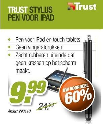 Promoties Trust stylus pen voor ipad - Trust - Geldig van 01/05/2012 tot 31/05/2012 bij Auva