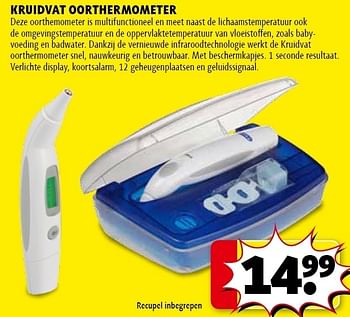 Groen Pickering Afwijzen Huismerk - Kruidvat Kruidvat oorthermometer - Promotie bij Kruidvat