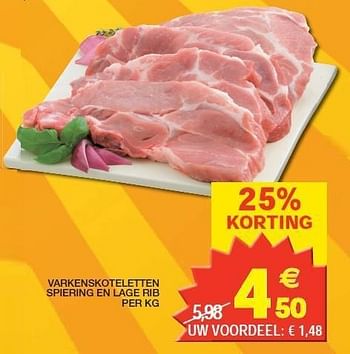 Promoties Varkenskoteletten spiering en lage rib - Huismerk - Champion - Geldig van 02/05/2012 tot 06/05/2012 bij Champion