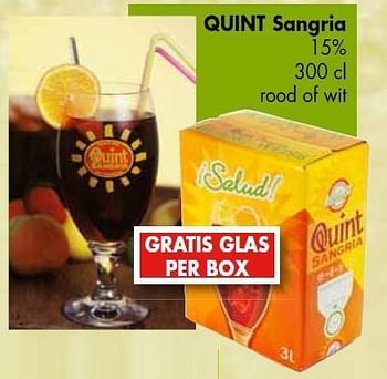 Promoties Quint sangria - Rode wijnen - Geldig van 04/05/2012 tot 17/05/2012 bij Cobeli