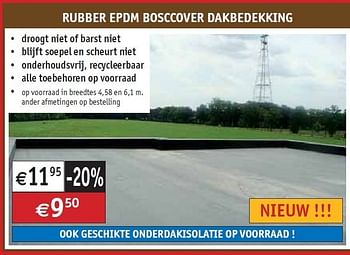 Promoties Rubber epdm bosccover dakbedekking - Huismerk - Bouwcenter Frans Vlaeminck - Geldig van 07/05/2012 tot 31/05/2012 bij Bouwcenter Frans Vlaeminck
