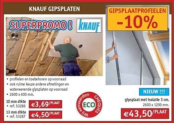 Promoties Knauf gipsplaten - Knauf - Geldig van 07/05/2012 tot 31/05/2012 bij Bouwcenter Frans Vlaeminck