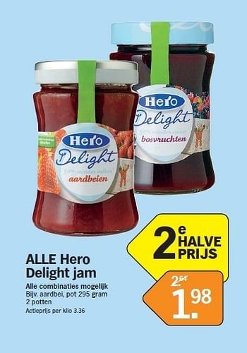 Promoties Alle hero delight jam - Hero - Geldig van 07/05/2012 tot 13/05/2012 bij Albert Heijn