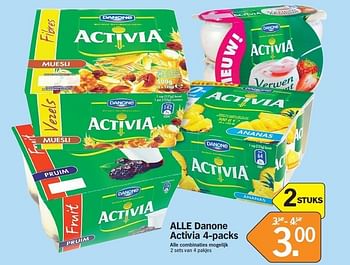 Promoties Alle danone activia 4-packs - Activia - Geldig van 07/05/2012 tot 13/05/2012 bij Albert Heijn