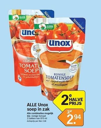 Promoties Alle unox soep in zak - Huismerk - Albert Heijn - Geldig van 07/05/2012 tot 13/05/2012 bij Albert Heijn