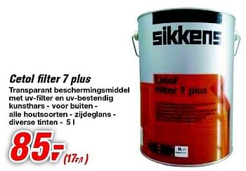 Promoties Cetol filter 7 plus - Sikkens - Geldig van 09/05/2012 tot 22/05/2012 bij Makro
