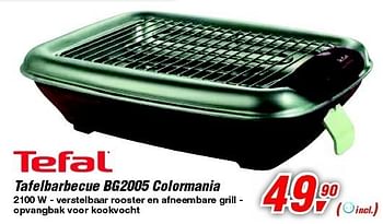 Promoties Tafelbarbecue bg2005 colormania - Tefal - Geldig van 09/05/2012 tot 22/05/2012 bij Makro
