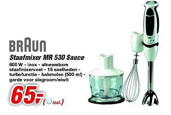 Promoties Staafmixer mr 530 sauce - Braun - Geldig van 09/05/2012 tot 22/05/2012 bij Makro