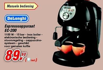 Promoties Espressoapparaat ec-200 - Delonghi - Geldig van 09/05/2012 tot 22/05/2012 bij Makro