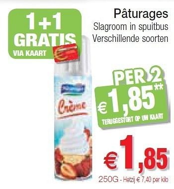 Promoties Pâturages slagroom in spuitbus - Paturages - Geldig van 15/05/2012 tot 20/05/2012 bij Intermarche