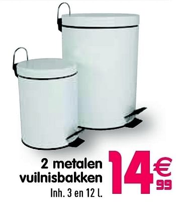 Promoties 2 metalen vuilnisbakken - Huismerk - Gifi - Geldig van 15/05/2012 tot 23/05/2012 bij Gifi