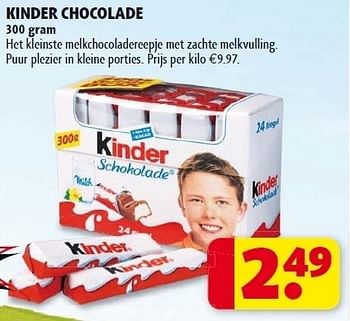 Promoties Kinder chocolade - Kinder - Geldig van 15/05/2012 tot 27/05/2012 bij Kruidvat