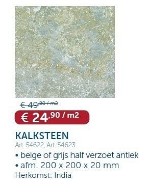 Promoties Kalksteen - Huismerk - Zelfbouwmarkt - Geldig van 15/05/2012 tot 11/06/2012 bij Zelfbouwmarkt