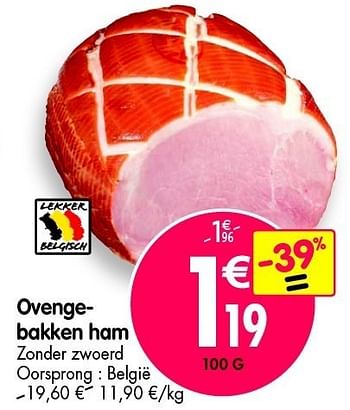 Promoties Ovengebakken ham - Huismerk - Match - Geldig van 16/05/2012 tot 22/05/2012 bij Match