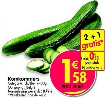 Promoties Komkommers - Huismerk - Match - Geldig van 16/05/2012 tot 22/05/2012 bij Match