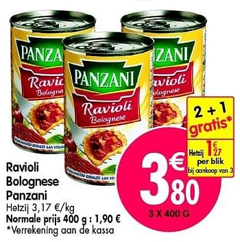 Promoties Ravioli bolognese panzani - Panzani - Geldig van 16/05/2012 tot 22/05/2012 bij Match