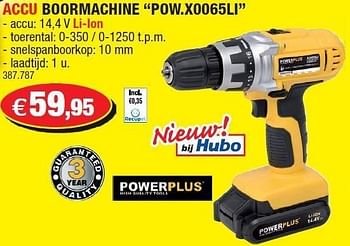 Promoties Accu boormachine pow.x0065li - Powerplus - Geldig van 16/05/2012 tot 27/05/2012 bij Hubo