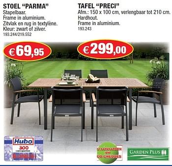 Promoties Tafel preci - Garden Plus  - Geldig van 16/05/2012 tot 27/05/2012 bij Hubo