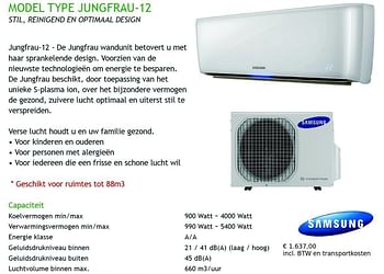 Promoties Model type jungfrau-12 - Samsung - Geldig van 16/05/2012 tot 31/12/2012 bij Scentiq