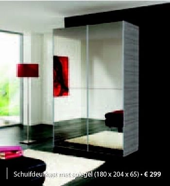 Promoties Schuifdeurkast met spiegel - Huismerk - MS Meubelshopping 2000 - Geldig van 16/05/2012 tot 30/06/2012 bij MS Wonen