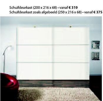 Promoties Schuifdeurkast - Huismerk - MS Meubelshopping 2000 - Geldig van 16/05/2012 tot 30/06/2012 bij MS Wonen