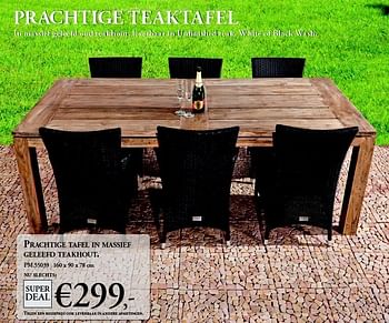 Promoties Prachtige tafel in massief geleefd teakhout. - Huismerk - Paco - Geldig van 17/05/2012 tot 03/06/2012 bij Paco