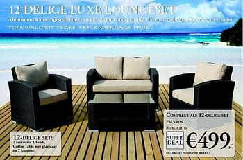 Promoties 12-delige luxe loungeset - Huismerk - Paco - Geldig van 17/05/2012 tot 03/06/2012 bij Paco