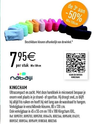 Promoties Kingcham handdoeken - Nabaiji - Geldig van 19/05/2012 tot 02/06/2012 bij Decathlon