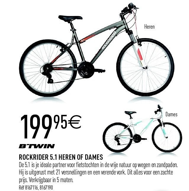 bTwin Rockrider 5.1 heren of dames Promotie bij Decathlon